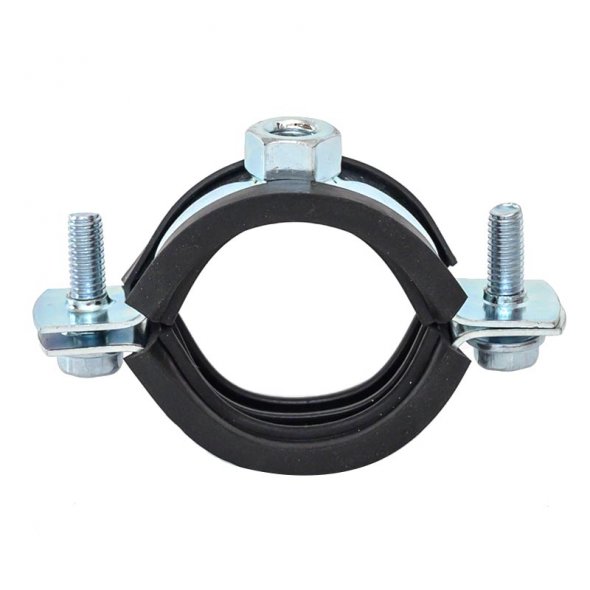 Pipe clamp with rubber,M10 nut,zinc plated