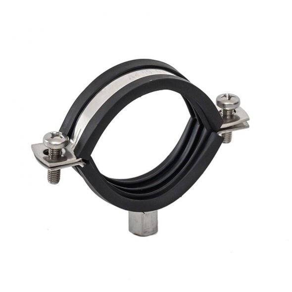 A2 Stainless steel 304 pipe clamp with rubber,M8+10 nut