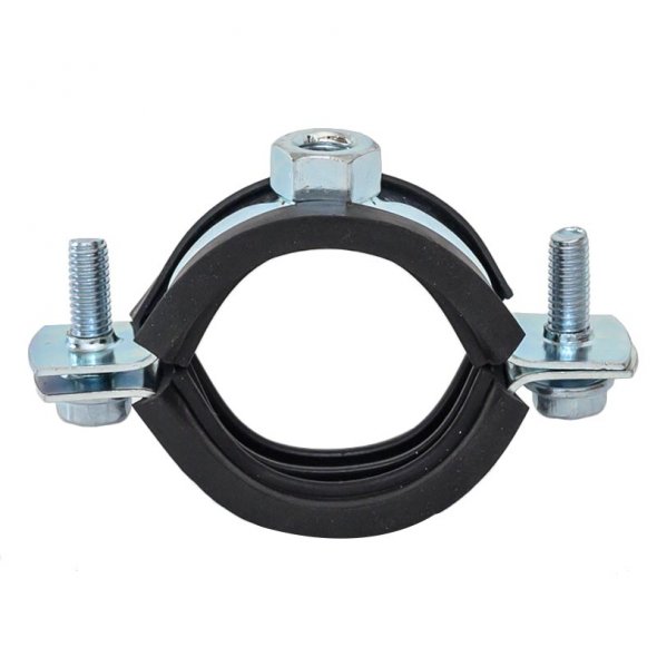Pipe clamp with rubber,M8 nut,zinc plated