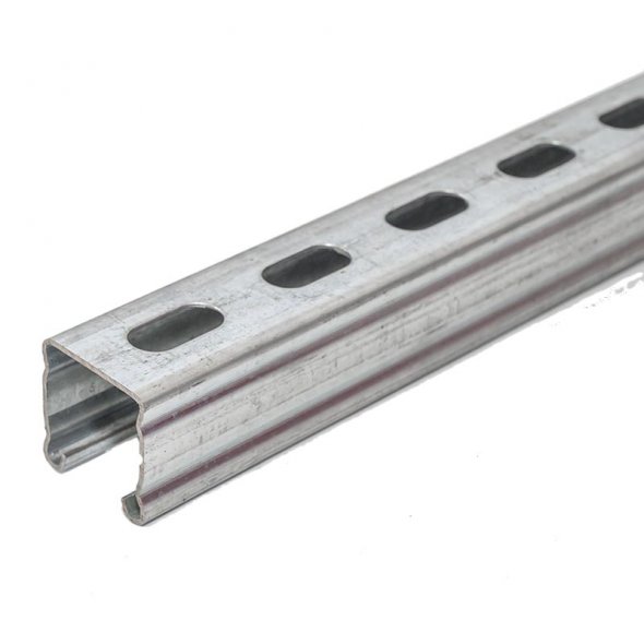 41x41x1.5mm slotted strut channel with reinforcing ribs